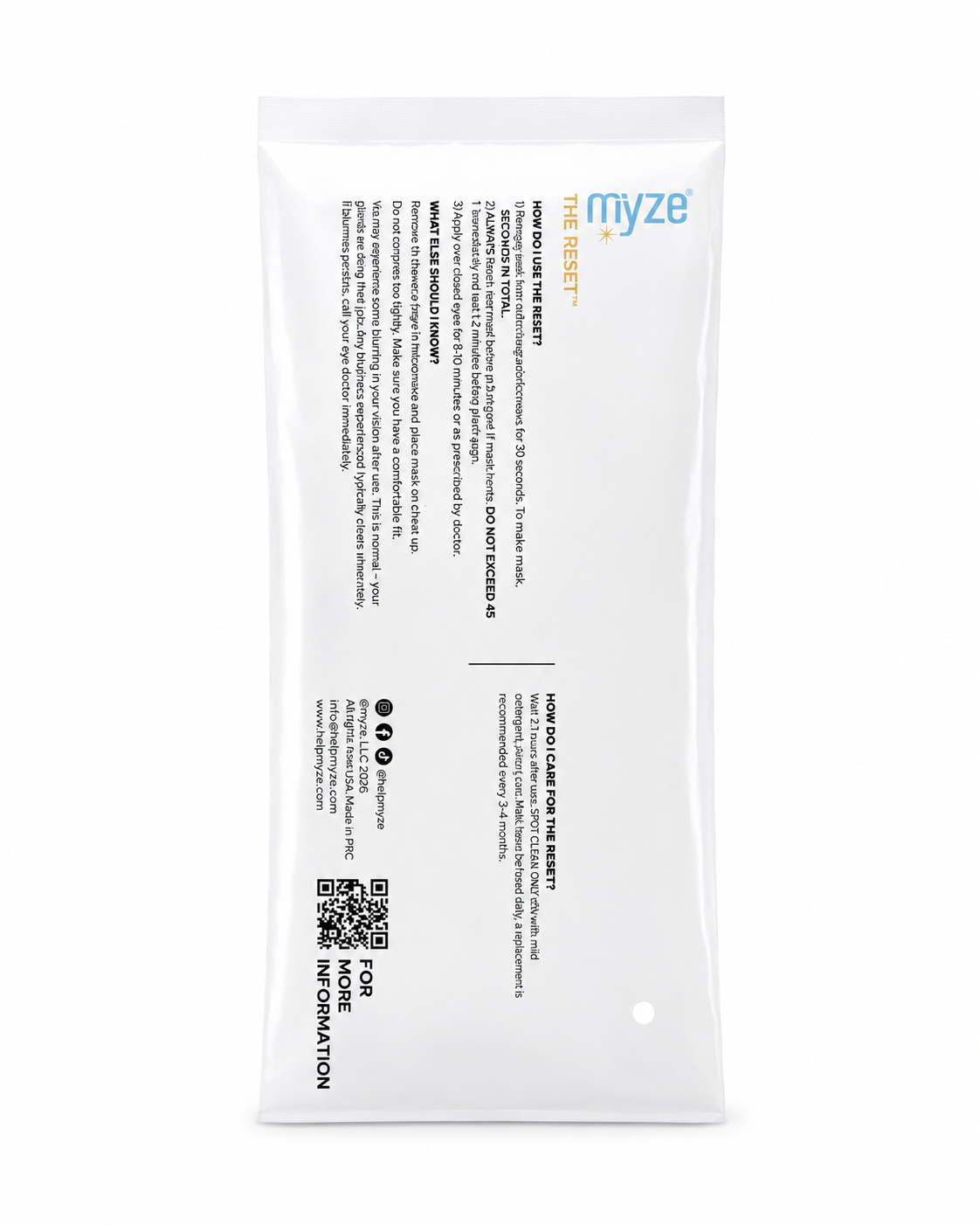 The Reset™ Warm Eye Mask | Daily Eyelid Care | myze® – myze The