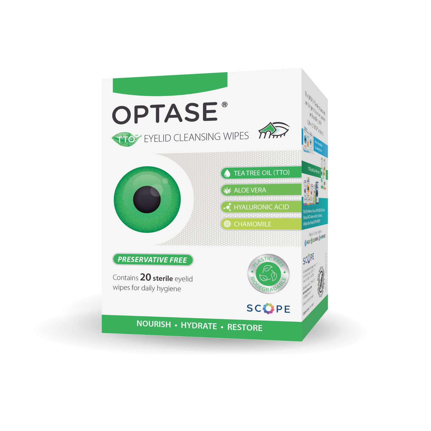 OPTASE® TTO Lid Wipes - 20count